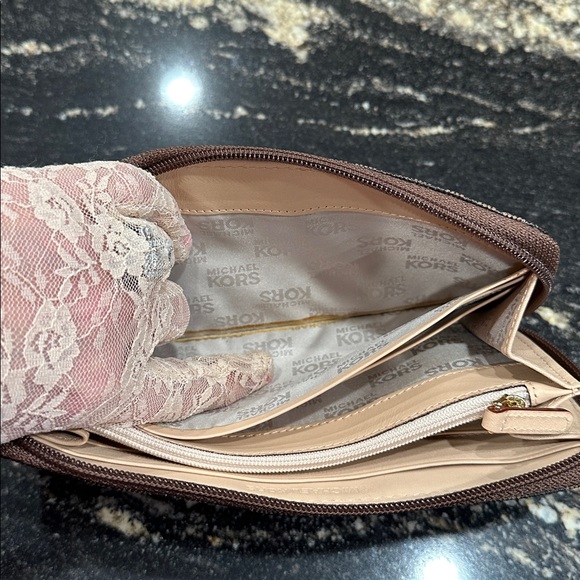 Michael Kors Dark Brown Logo Zip Wallet - Picture 10 of 10